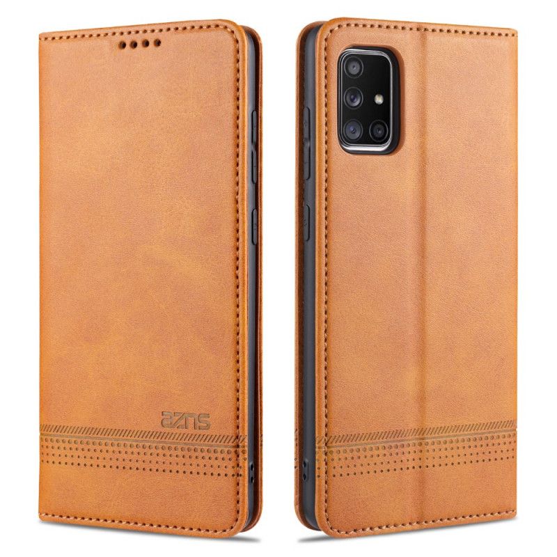 Læder Cover Samsung Galaxy A51 Sort Azns Læder Stil