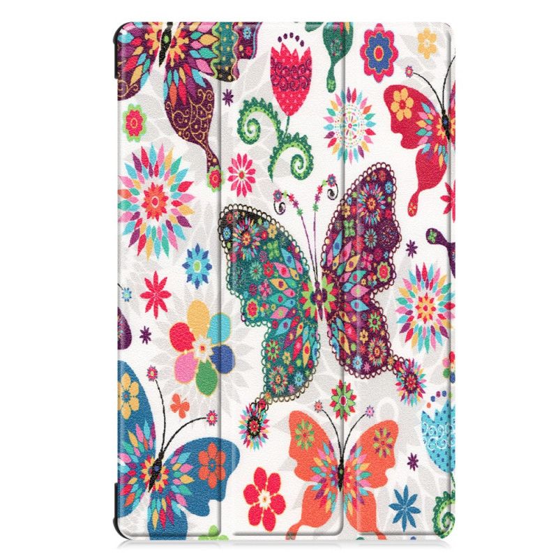 Smart Taske Samsung Galaxy Tab S6 Retro Sommerfugle Og Blomster