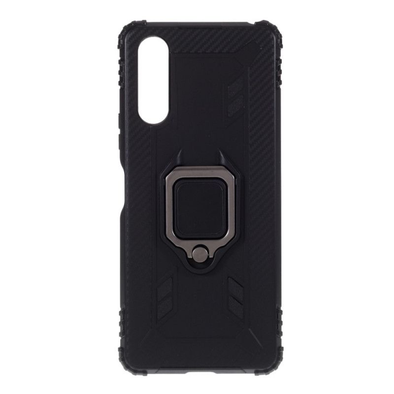 Cover for Sony Xperia 10 II Sort Ring Og Kulfiber