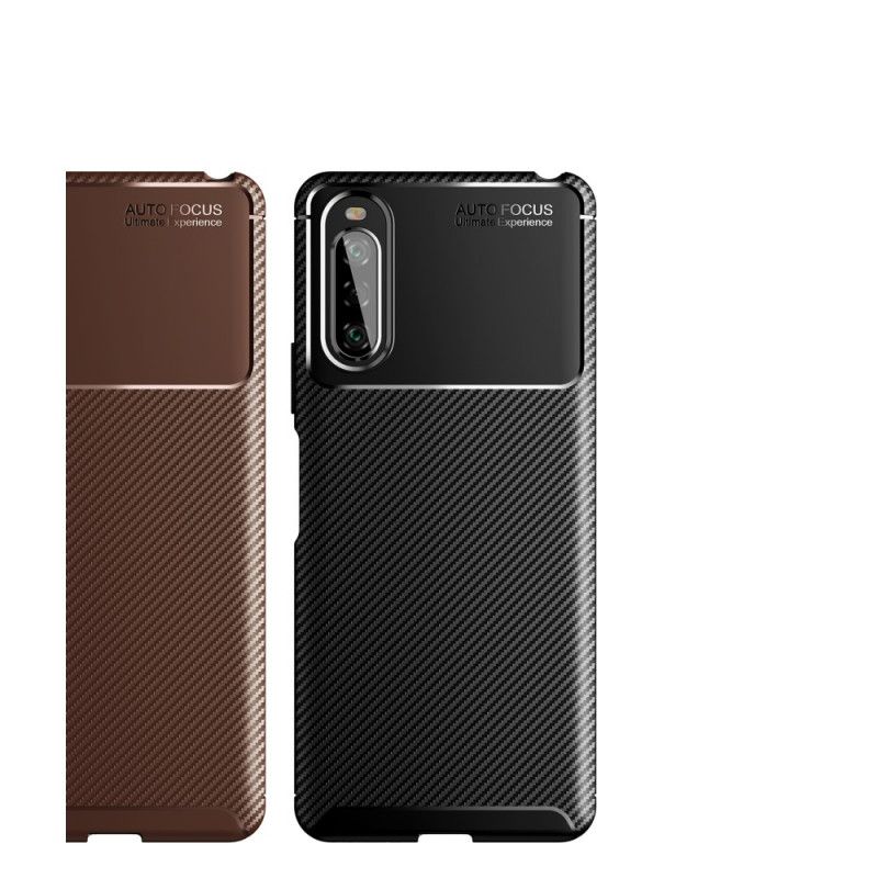 Cover Sony Xperia 10 II Sort Fleksibel Kulfiber