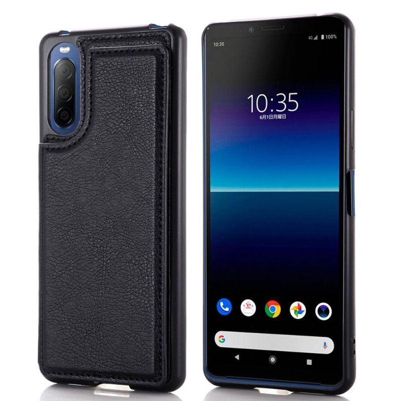 Cover Sony Xperia 10 II Sort Kortholderstøtte