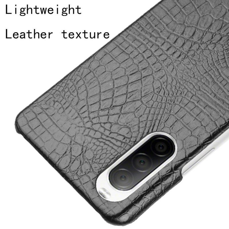 Cover Sony Xperia 10 II Sort Krokodillehudeffekt Beskyttelse