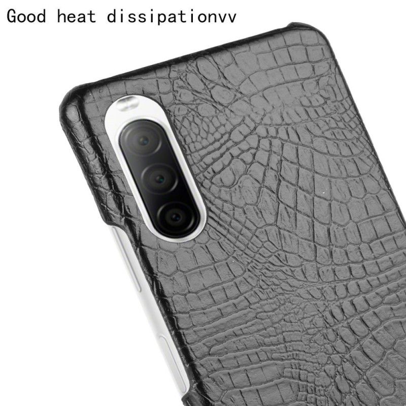 Cover Sony Xperia 10 II Sort Krokodillehudeffekt Beskyttelse