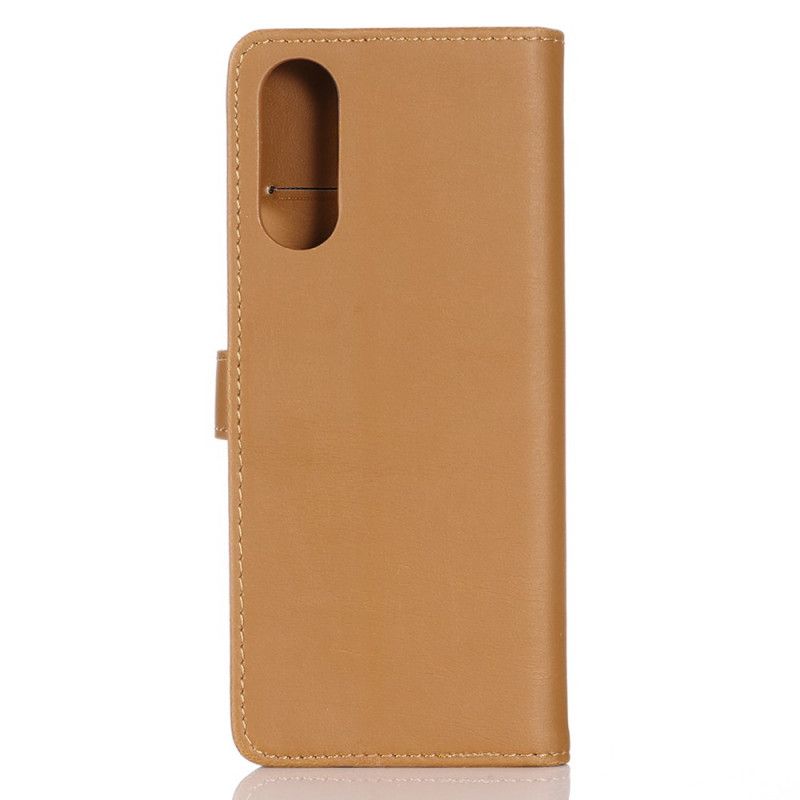 Flip Cover Læder for Sony Xperia 10 II Lysebrun Retro Kunstlæder