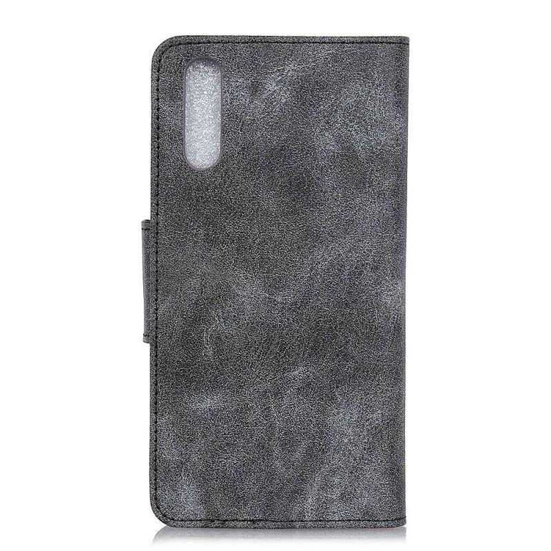 Flip Cover Sony Xperia 10 II Grå Vintage Split Læder