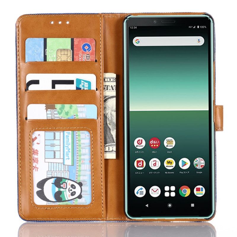 Flip Cover Sony Xperia 10 II Sort Mobilcover Oxford Stof