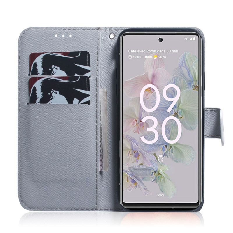 Flip Cover Google Pixel 6A Akvarel Ulv