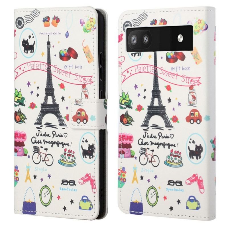 Flip Cover Google Pixel 6A Paris Fejrer