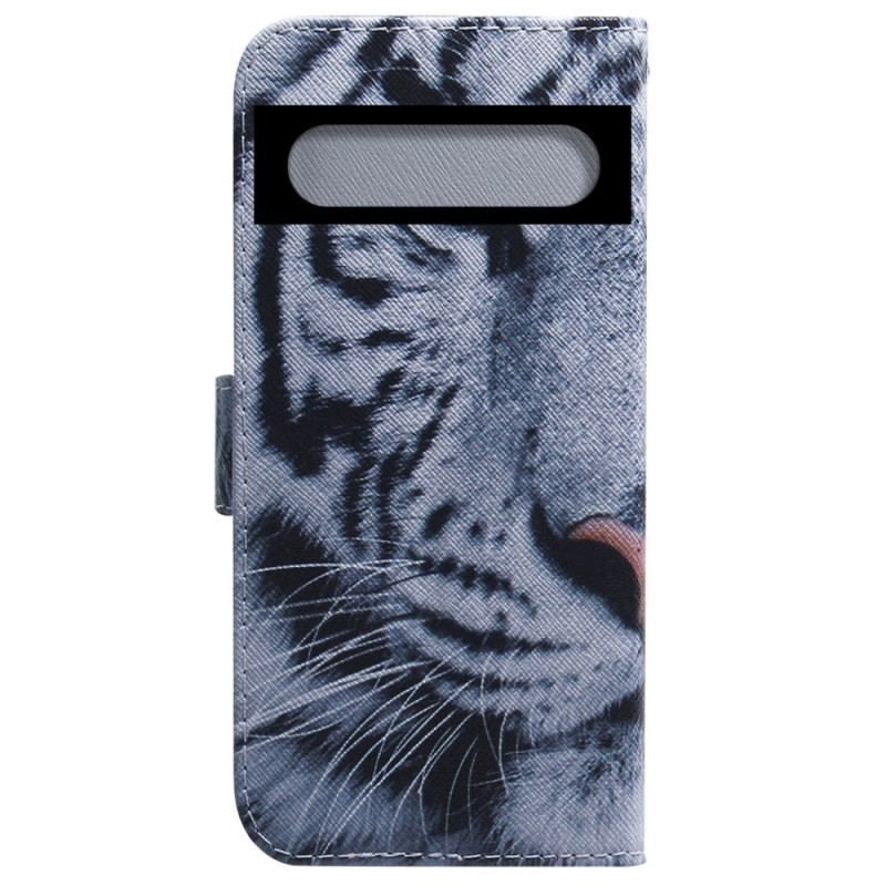 Flip Cover Google Pixel 7 Pro Hvid Tiger