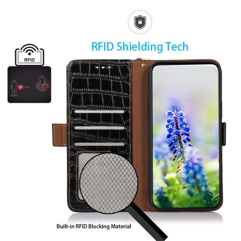 Flip Cover Google Pixel 7A Crocodile Style Rfid