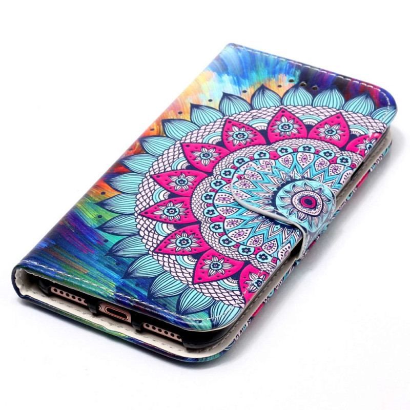 Flip Cover Google Pixel 7A Med Snor Farverig Strappy Mandala