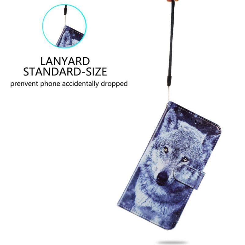 Flip Cover Google Pixel 7A Med Snor Min Strappy Wolf