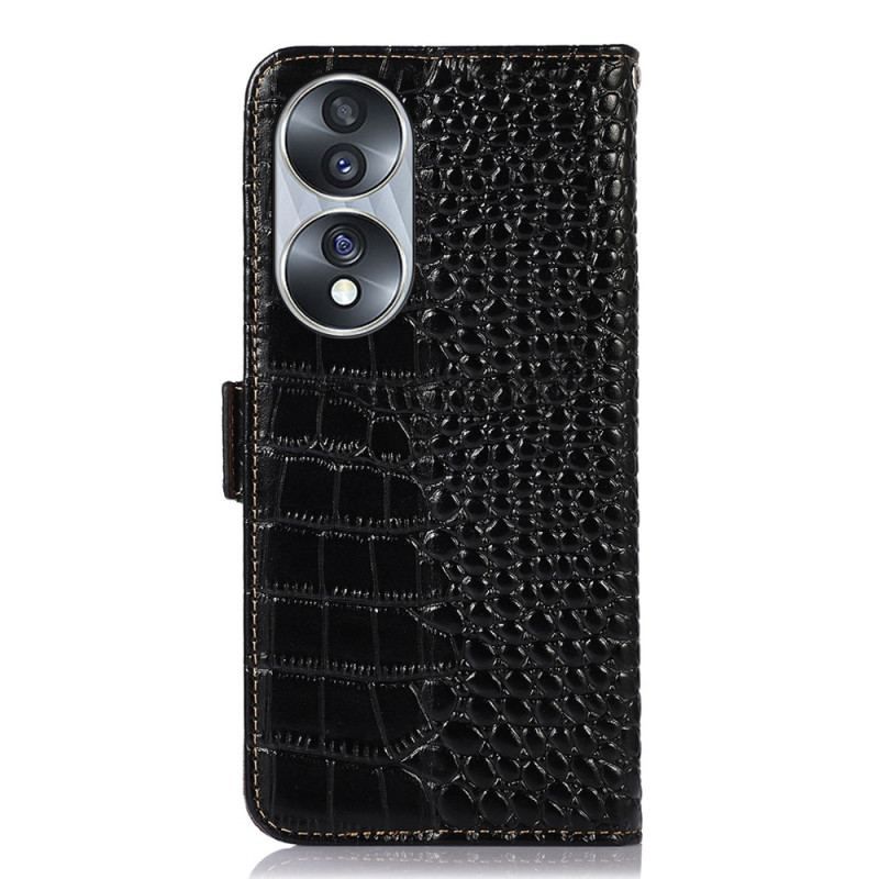 Flip Cover Honor 70 Crocodile Style Rfid