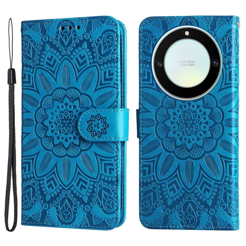 Flip Cover Honor Magic 5 Lite Mandala Sun Med Snor