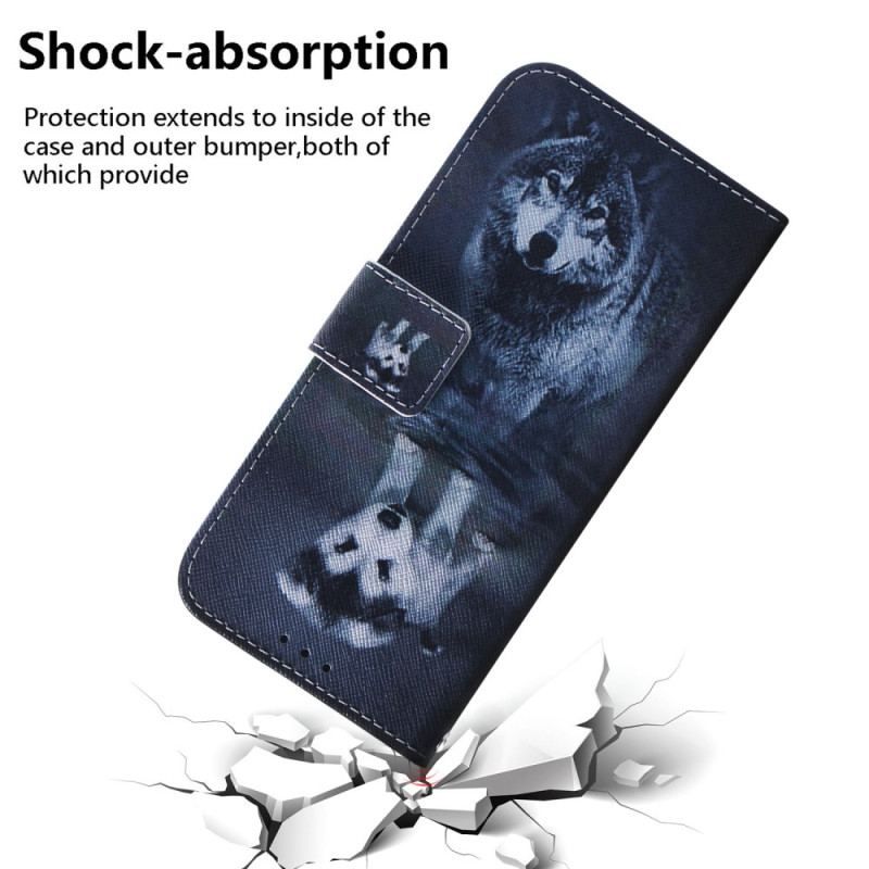 Flip Cover Honor Magic 5 Lite Med Snor Strappy Puppy Dream