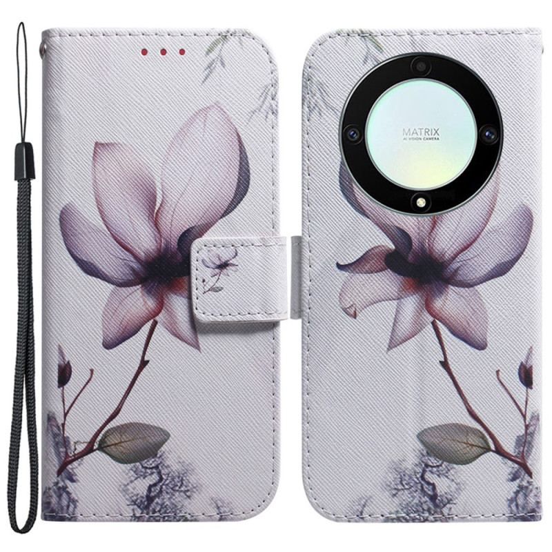 Flip Cover Honor Magic 5 Lite Med Snor Strappy Rose Flower