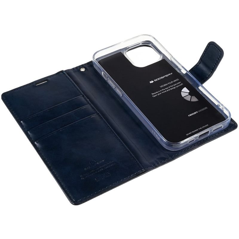 Flip Cover iPhone 14 Blue Moon Mercury Goospery