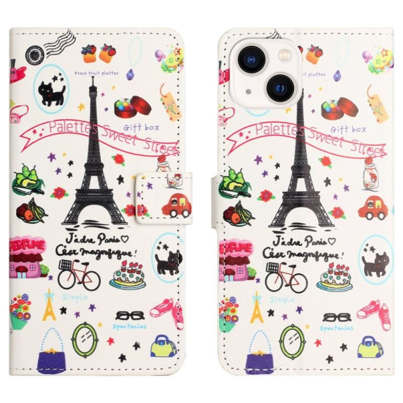 Flip Cover iPhone 14 Jeg Elsker Paris