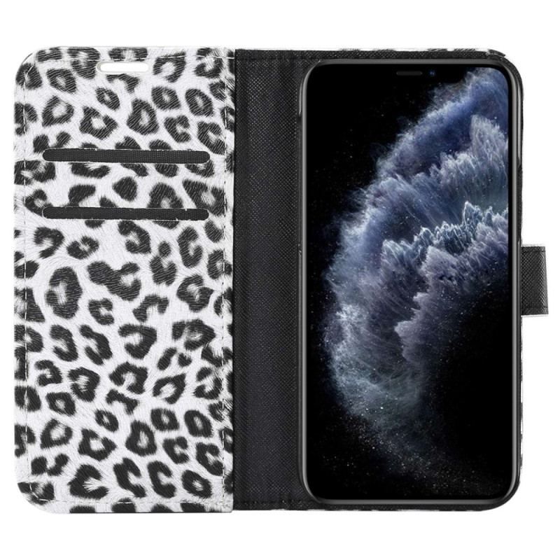 Flip Cover iPhone 14 Plus Leopard Hudstil