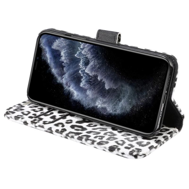 Flip Cover iPhone 14 Plus Leopard Hudstil