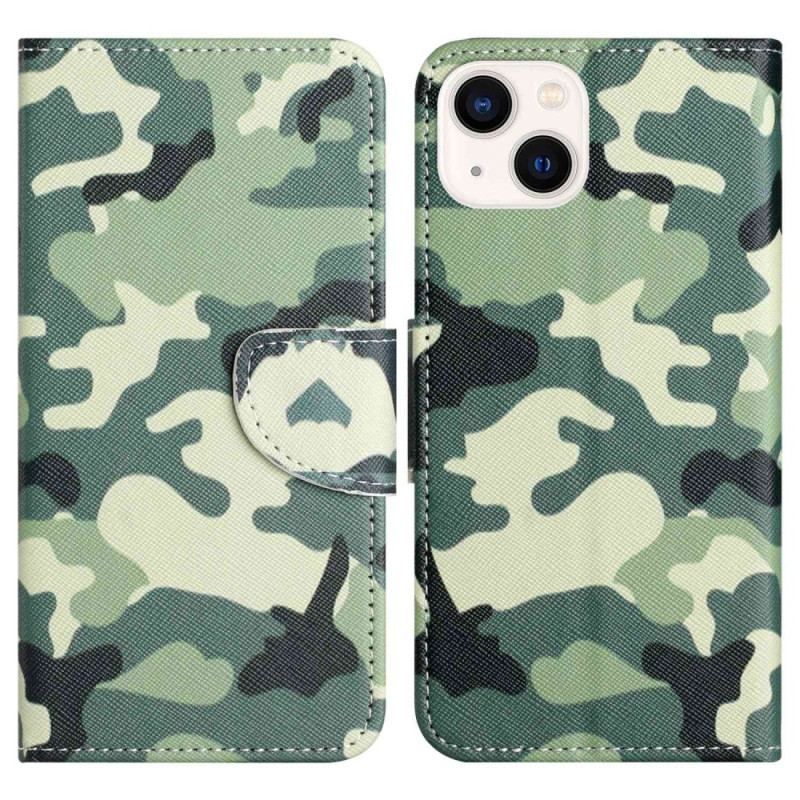 Flip Cover iPhone 14 Plus Militær Camouflage