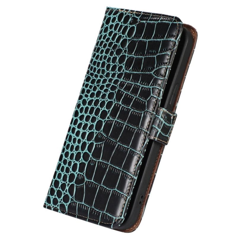 Flip Cover iPhone 14 Pro Max Crocodile Style Rfid