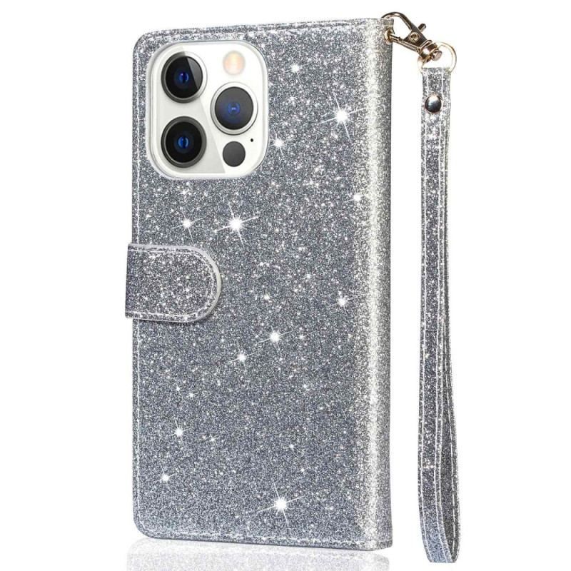 Flip Cover iPhone 14 Pro Sequin Glitter Style