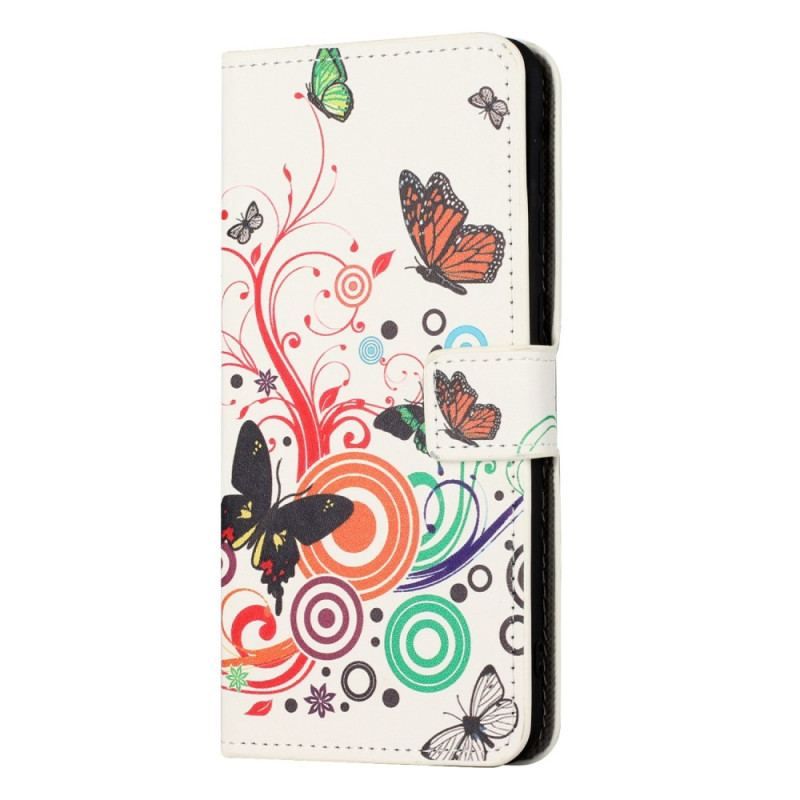 Flip Cover iPhone 14 Sommerfugle