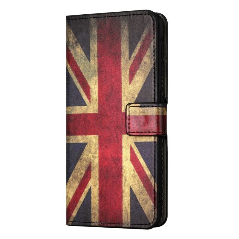 Flip Cover iPhone 14 Vintage Engelsk Flag