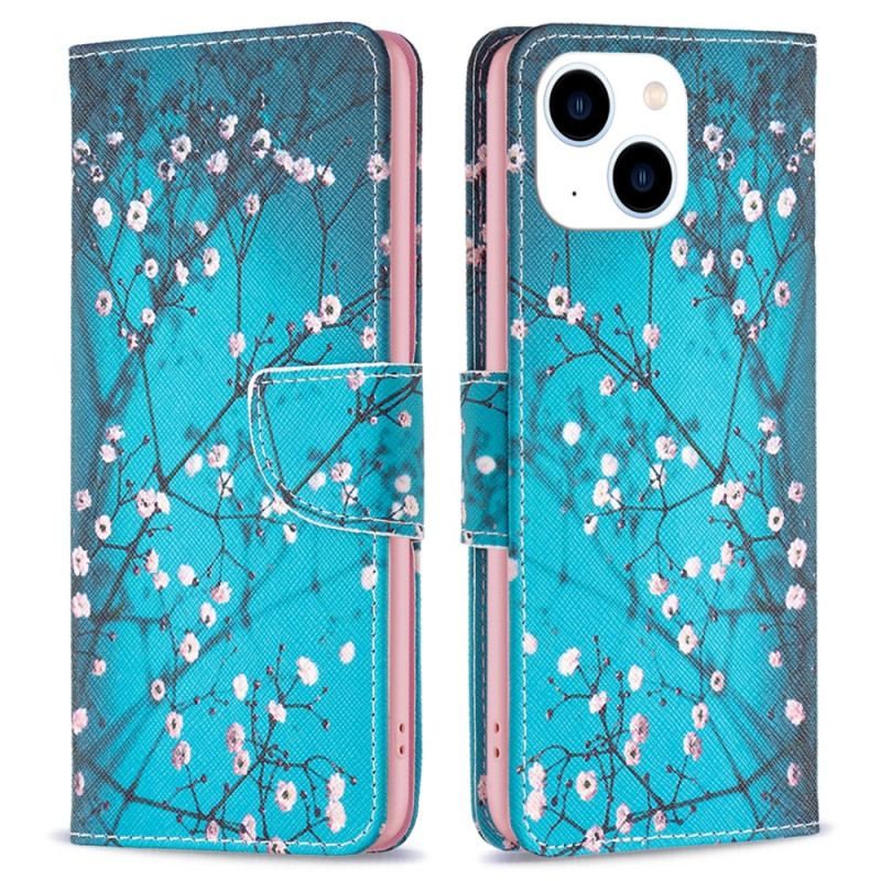 Flip Cover iPhone 15 Blomstrende Grene