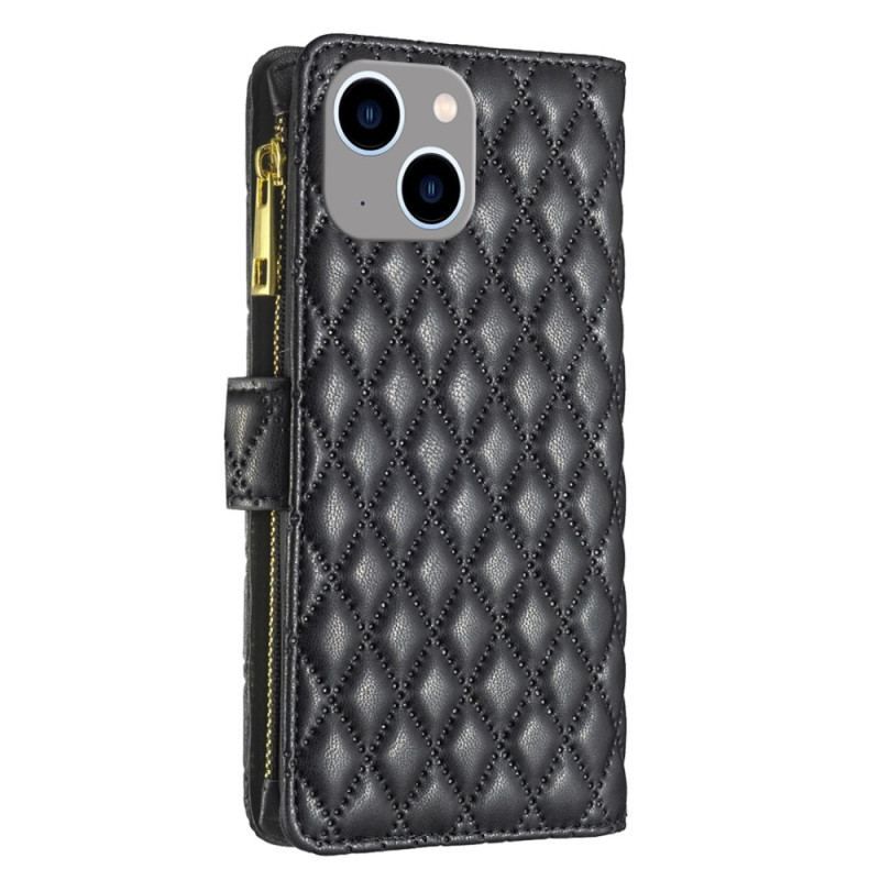 Flip Cover iPhone 15 Plus Quiltet Binfen Farve