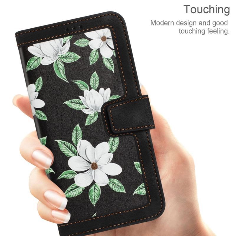 Flip Cover iPhone 15 Pro Max Luksusblomster