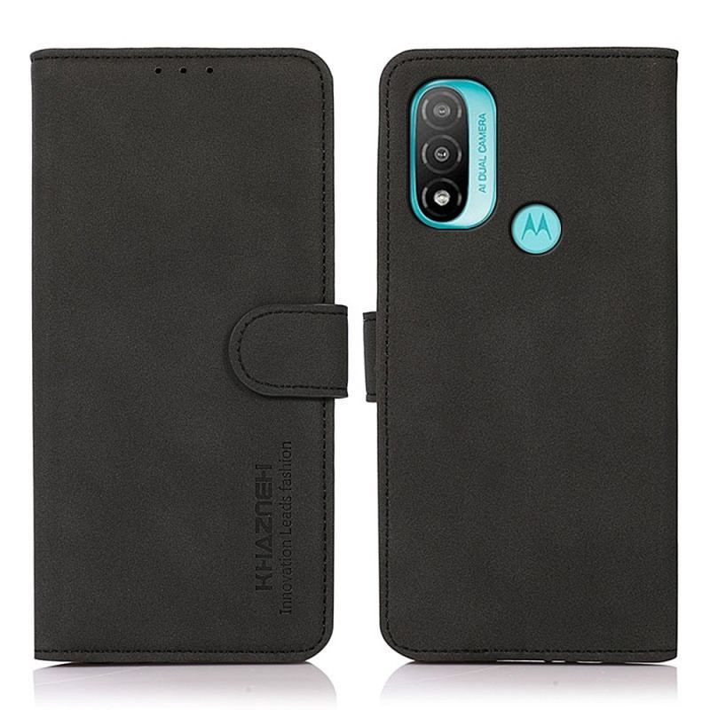 Flip Cover Moto E40 / E30 / E20 Khazneh Fashion Læder Effekt