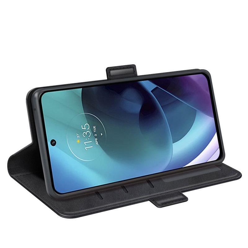 Flip Cover Moto G51 5G Læder Cover Dobbelt Klap