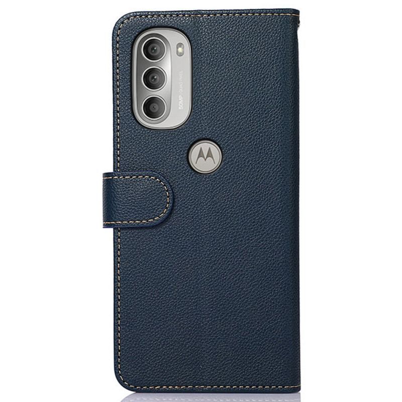 Flip Cover Moto G51 5G Lychee Style Rfid Khazneh