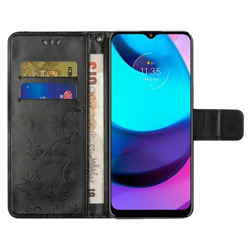 Flip Cover Moto G71 5G Asiatiske Sommerfugle Og Blomster