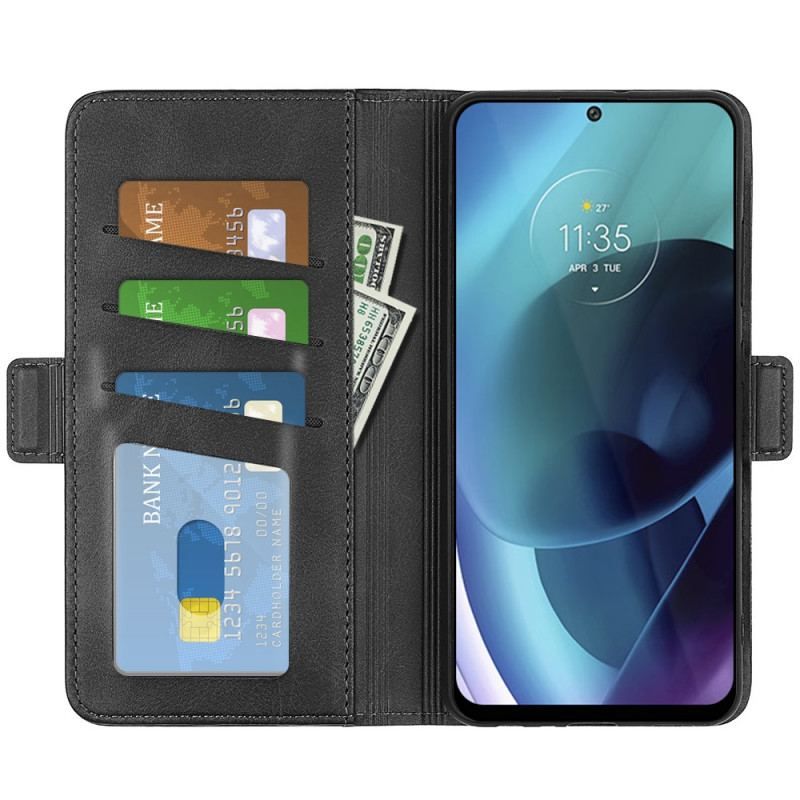 Flip Cover Moto G71 5G Læder Cover Dobbelt Klap