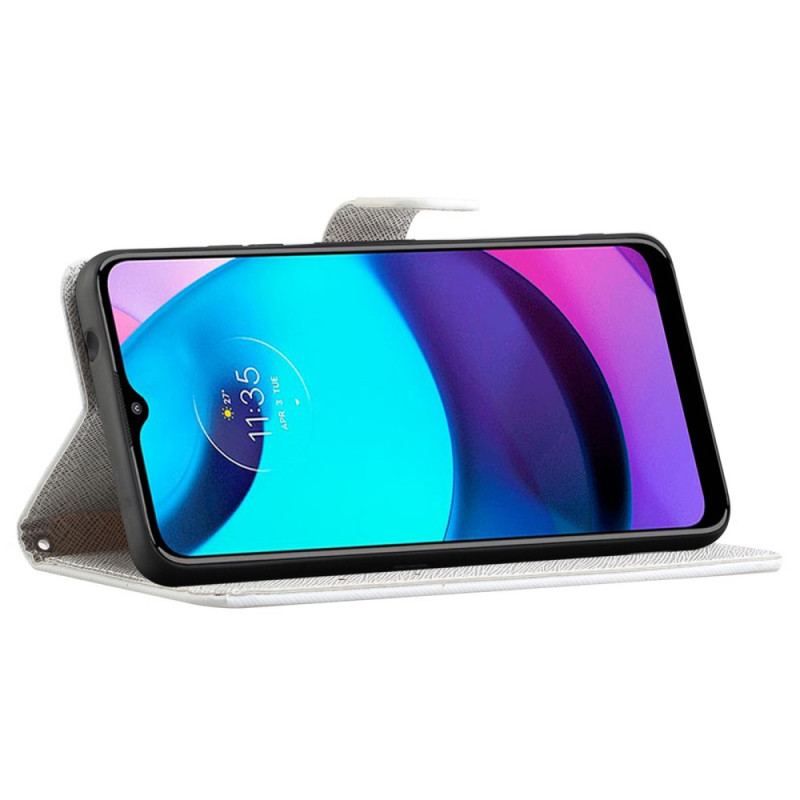 Flip Cover Moto G71 5G Med Snor Fjer Med Snor