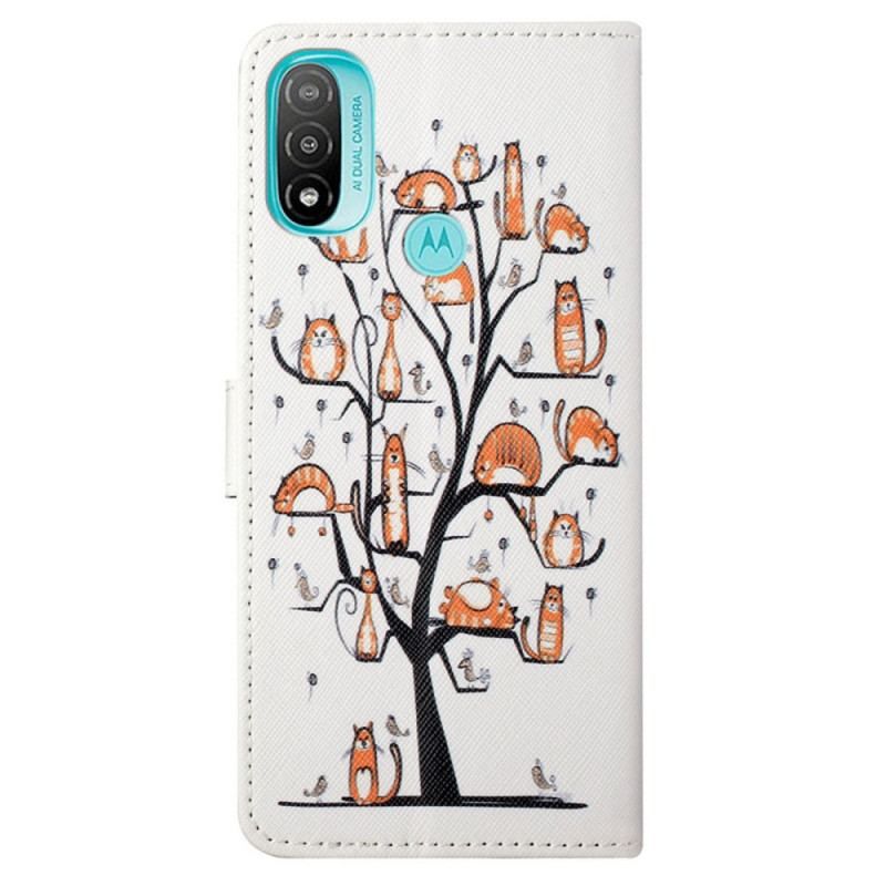 Flip Cover Moto G71 5G Med Snor Funky Cats Med Rem