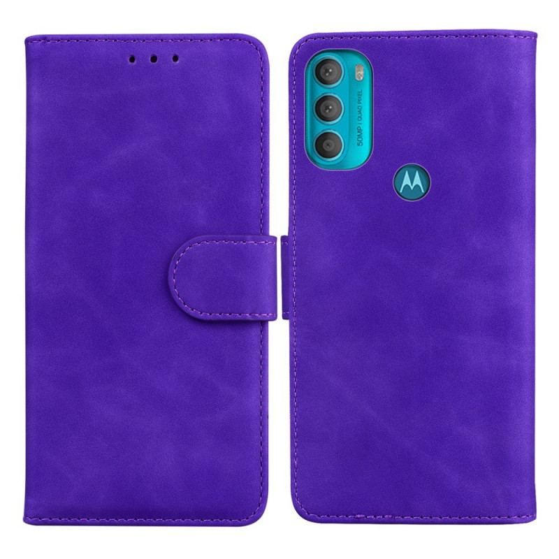 Flip Cover Moto G71 5G Monokrom Lædereffekt