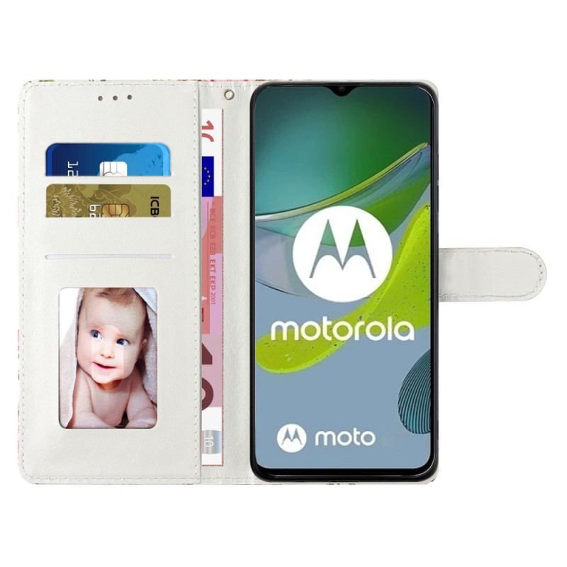 Flip Cover Moto G73 5G Med Snor Strappy Briller Kat