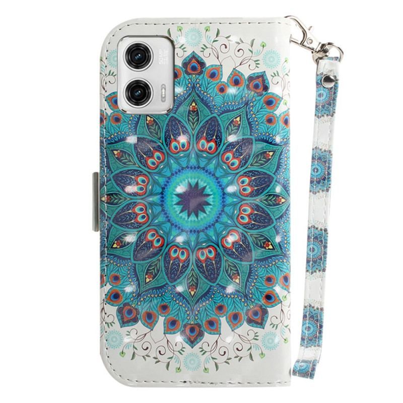 Flip Cover Moto G73 5G Med Snor Strappy Mandala