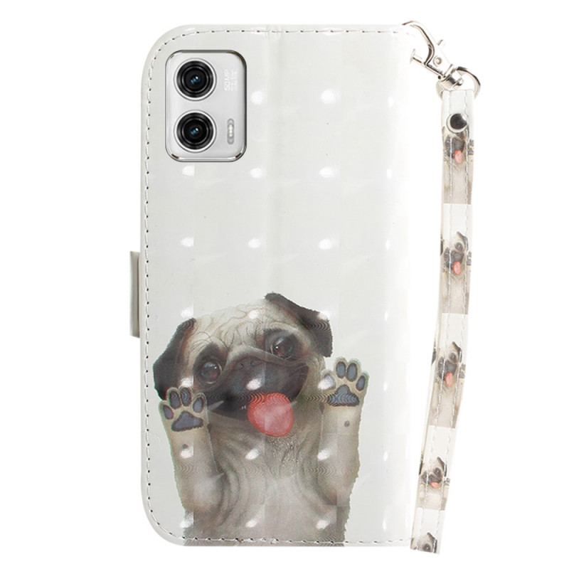 Flip Cover Moto G73 5G Med Snor Thong Pug