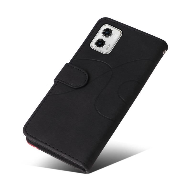 Flip Cover Moto G73 5G Med Snor Tofarvet Rem