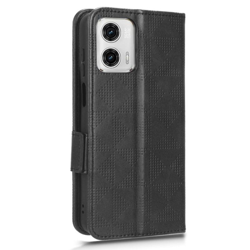 Flip Cover Moto G73 5G Trykte Trekanter Med Snor