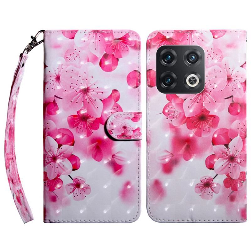 Flip Cover OnePlus 10 Pro 5G Blomster Med Rem