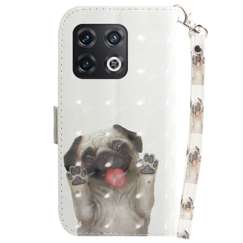 Flip Cover OnePlus 10 Pro 5G Med Snor Thong Hund