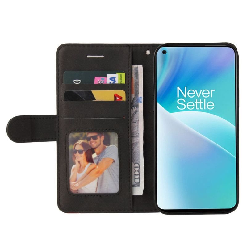 Flip Cover OnePlus Nord 2T 5G Bicolor Kt Læderserie Med Stropkortholder