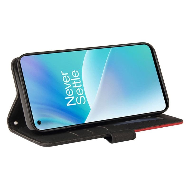 Flip Cover OnePlus Nord 2T 5G Bicolor Kt Læderserie Med Stropkortholder