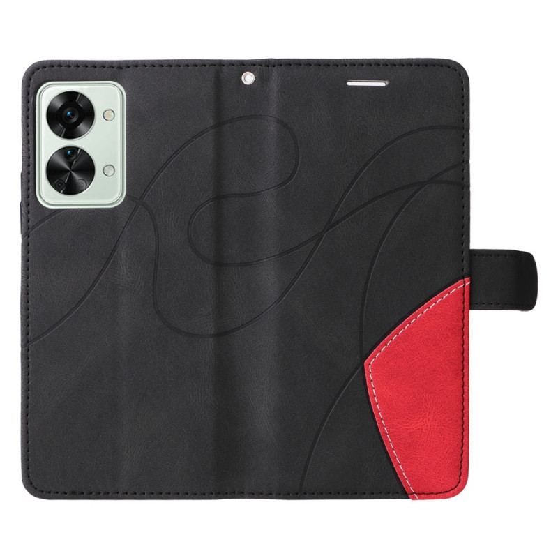 Flip Cover OnePlus Nord 2T 5G Bicolor Kt Læderserie Med Stropkortholder